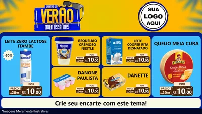 Modelo de TV para TV Horizontal com o tema Ofertas de Verão Quentíssimas para Frios e Laticínios