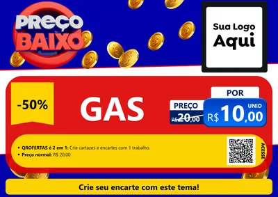 Modelo de Cartaz para Cartaz A4 Horizontal com o tema Preço Baixo para Água e gás