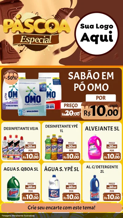 Modelo de Rede Social para Stories com o tema Páscoa Especial para Produtos de Limpeza
