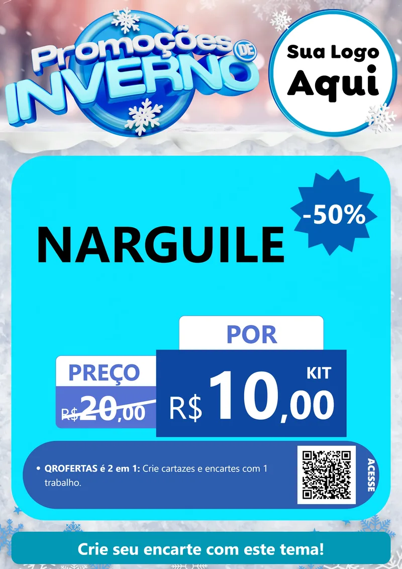 Modelo de Cartaz para Cartaz A4 Vertical com o tema Promoções de Inverno para Tabacaria