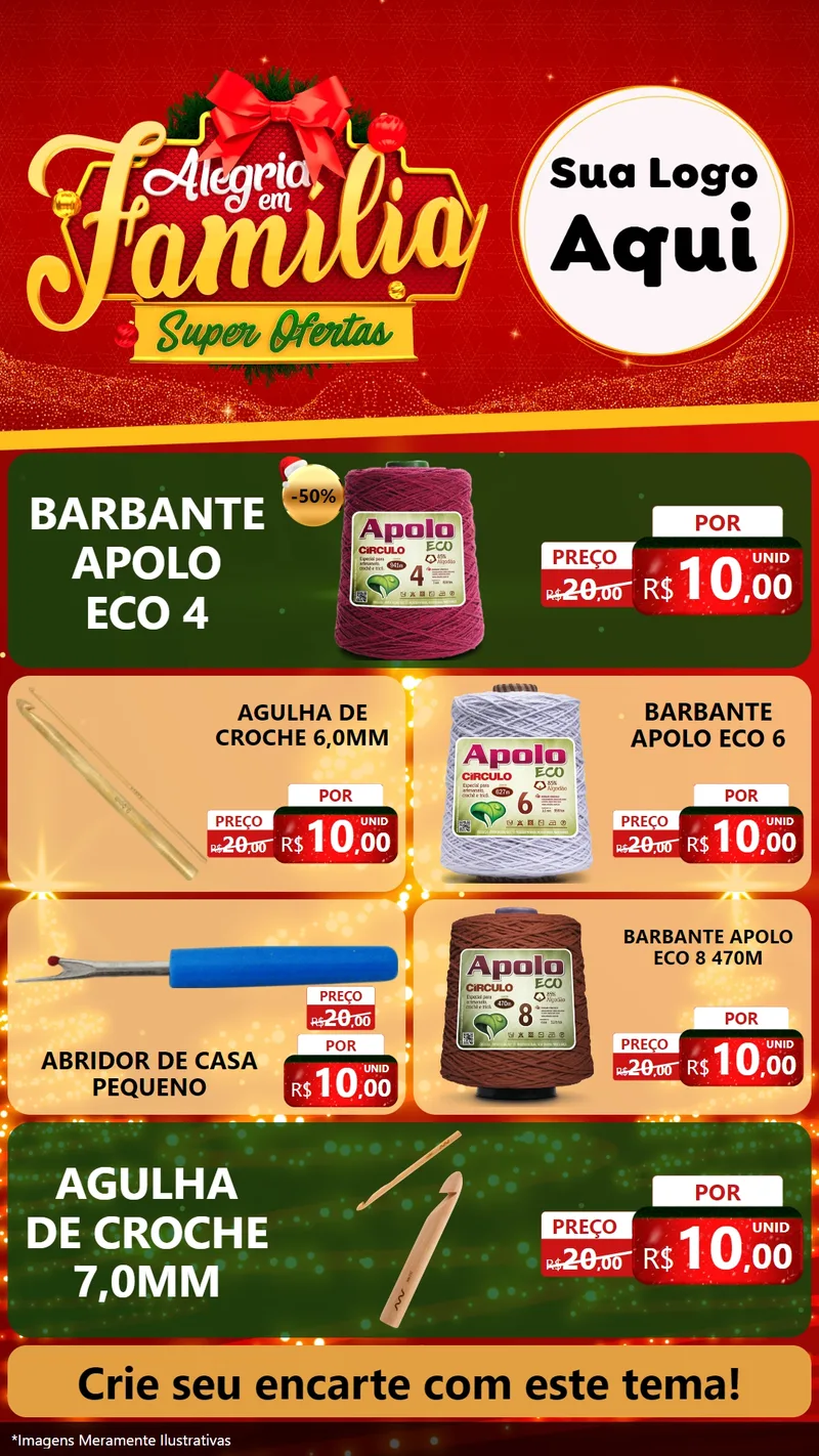 Modelo de TV para TV Vertical com o tema Alegria em Família Super Ofertas - Natal para Armarinho e Aviamentos