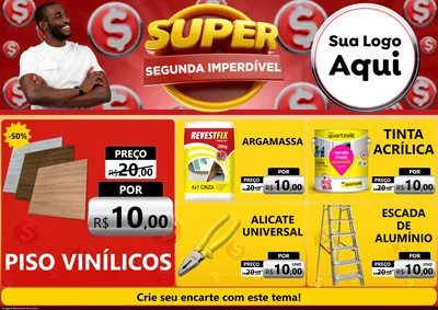 Modelo de Encarte para Encarte A4 Horizontal com o tema Super Segunda Imperdível para Material para Construção
