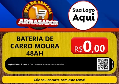 Modelo de Cartaz para Cartaz A4 Horizontal com o tema Fim De Semana Arrasador para Baterias Elétricas
