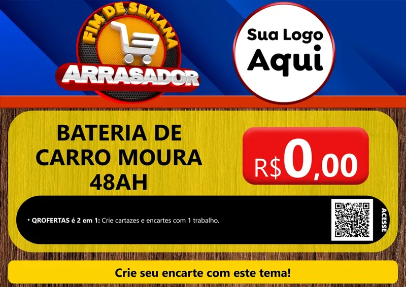 Modelo de Cartaz para Cartaz A4 Horizontal com o tema Fim De Semana Arrasador para Baterias Elétricas