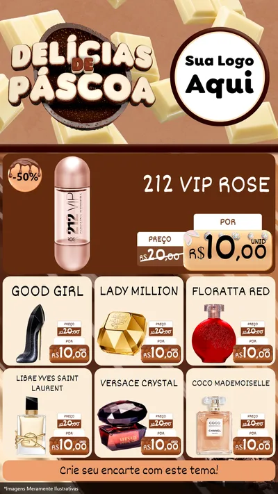 Modelo de Rede Social para Stories com o tema Delícias de Páscoa para Perfumes