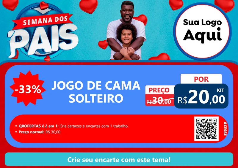 Modelo de Cartaz para Cartaz A4 Horizontal com o tema Semana Dos Pais para Cama, Mesa e Banho