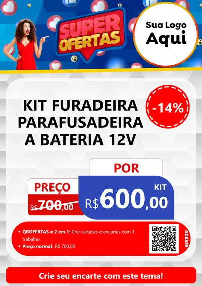 Modelo de Cartaz para Cartaz A4 Vertical com o tema Super Ofertas para Maquinas e Ferramentas