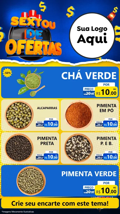 Modelo de TV para TV Vertical com o tema Sextou de Ofertas para Produtos Naturais