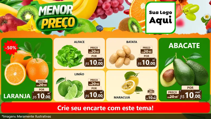 Modelo de TV para TV Horizontal com o tema Menor Preço para Hortifrúti