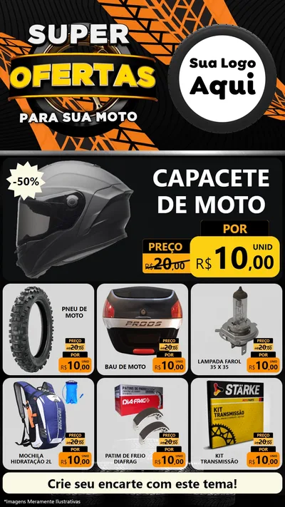 Modelo de Rede Social para Stories com o tema Super Ofertas Para Sua Moto para Moto peças