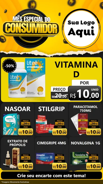 Modelo de Rede Social para Stories com o tema Mês Especial do Consumidor para Farmácia