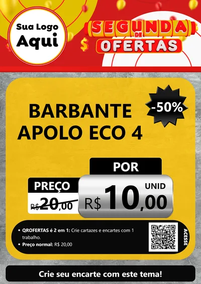 Modelo de Cartaz para Cartaz A4 Vertical com o tema Segunda de Ofertas para Armarinho e Aviamentos