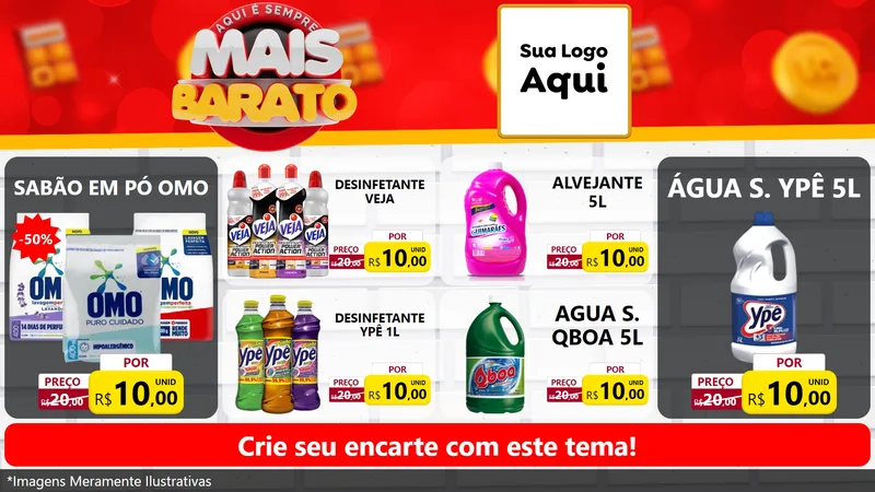 Modelo de TV para TV Horizontal com o tema Mais Barato para Produtos de Limpeza