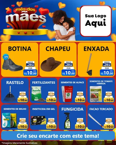 Modelo de Rede Social para Feed Instagram com o tema Mês das Mães para Agropecuária