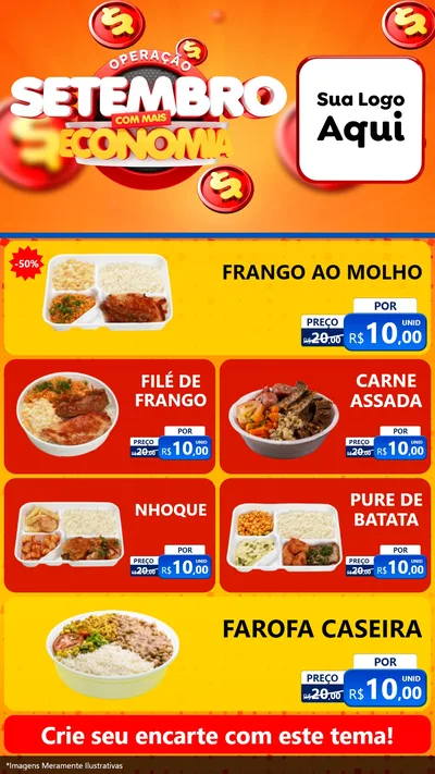 Modelo de TV para TV Vertical com o tema Operação Setembro Com Muita Economia para Restaurante