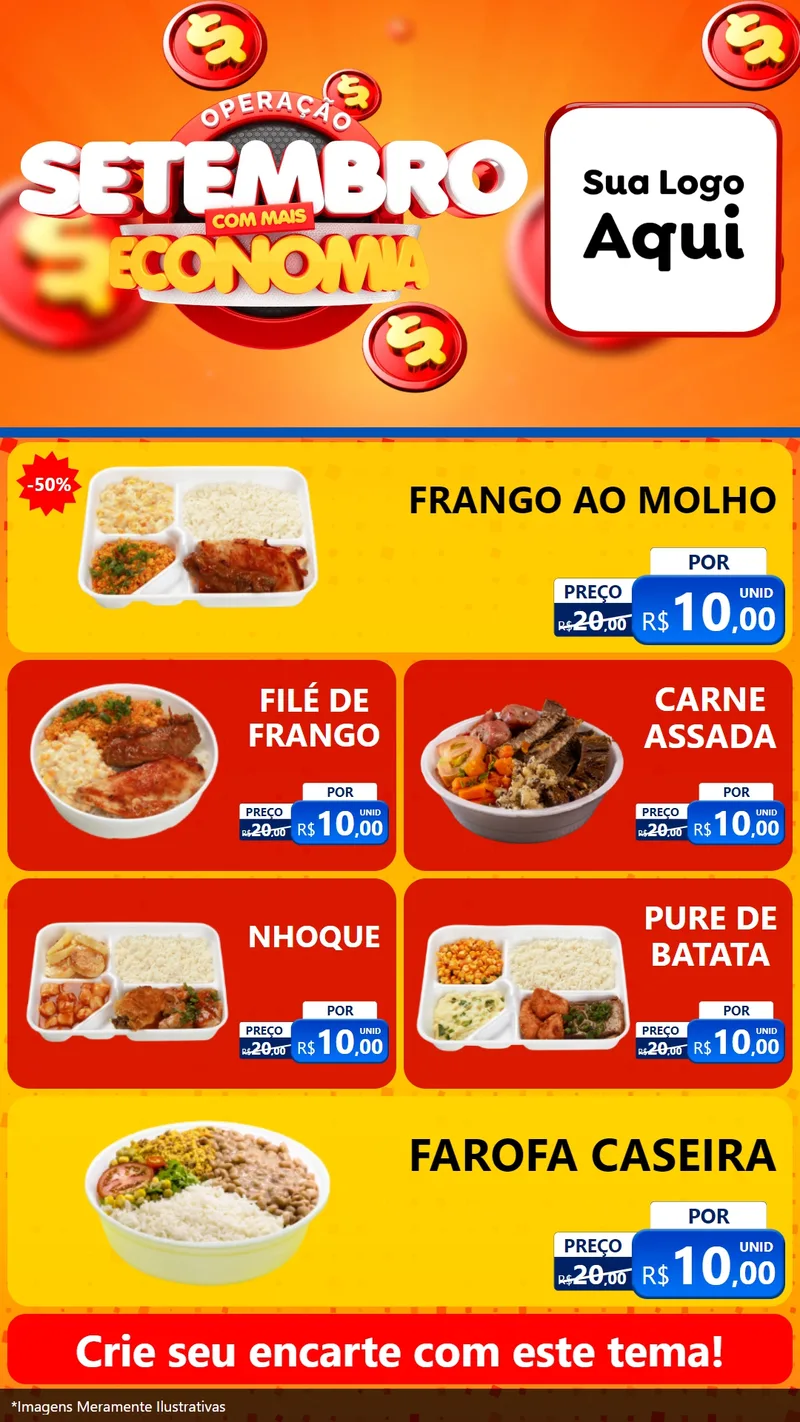 Modelo de TV para TV Vertical com o tema Operação Setembro Com Muita Economia para Restaurante
