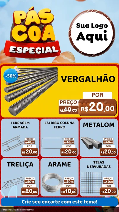 Modelo de Rede Social para Stories com o tema Páscoa Especial para Ferragens