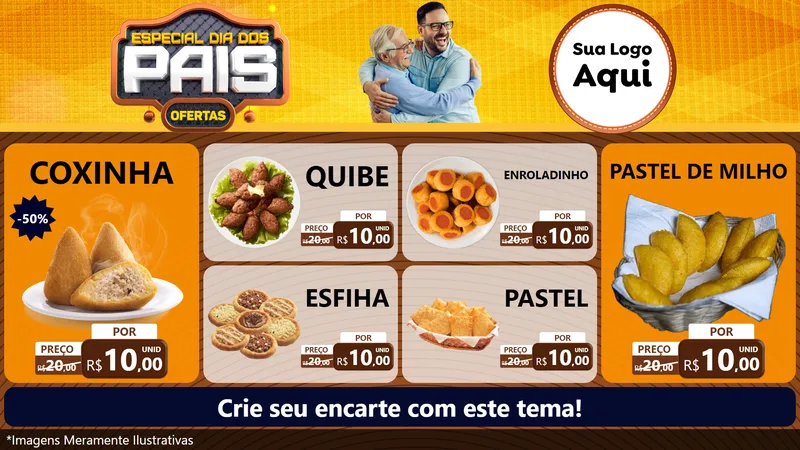 Modelo de TV para TV Horizontal com o tema Especial Dia dos Pais para Salgadaria