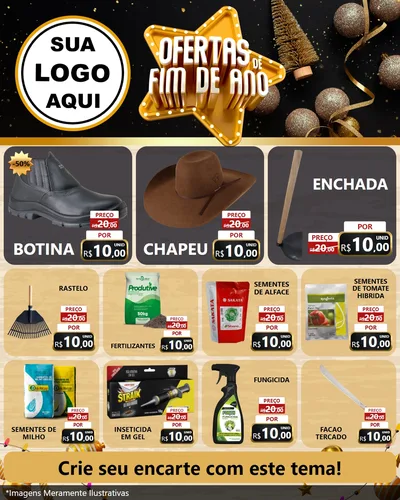 Modelo de Rede Social para Feed Instagram com o tema Ofertas de Fim de Ano para Agropecuária