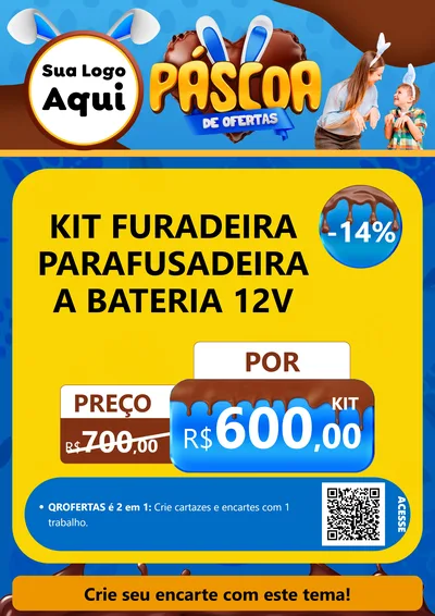 Modelo de Cartaz para Cartaz A4 Vertical com o tema Páscoa de Ofertas para Maquinas e Ferramentas