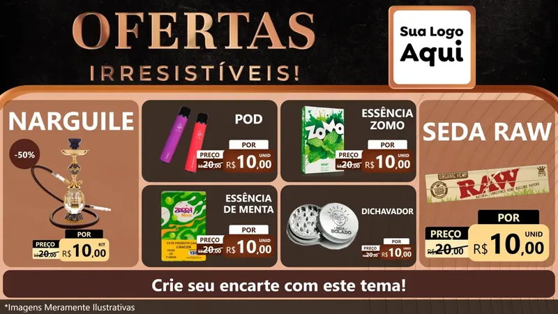 Modelo de TV para TV Horizontal com o tema Ofertas Irresistíveis! para Tabacaria