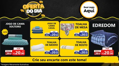 Modelo de TV para TV Horizontal com o tema Oferta Do Dia para Cama, Mesa e Banho