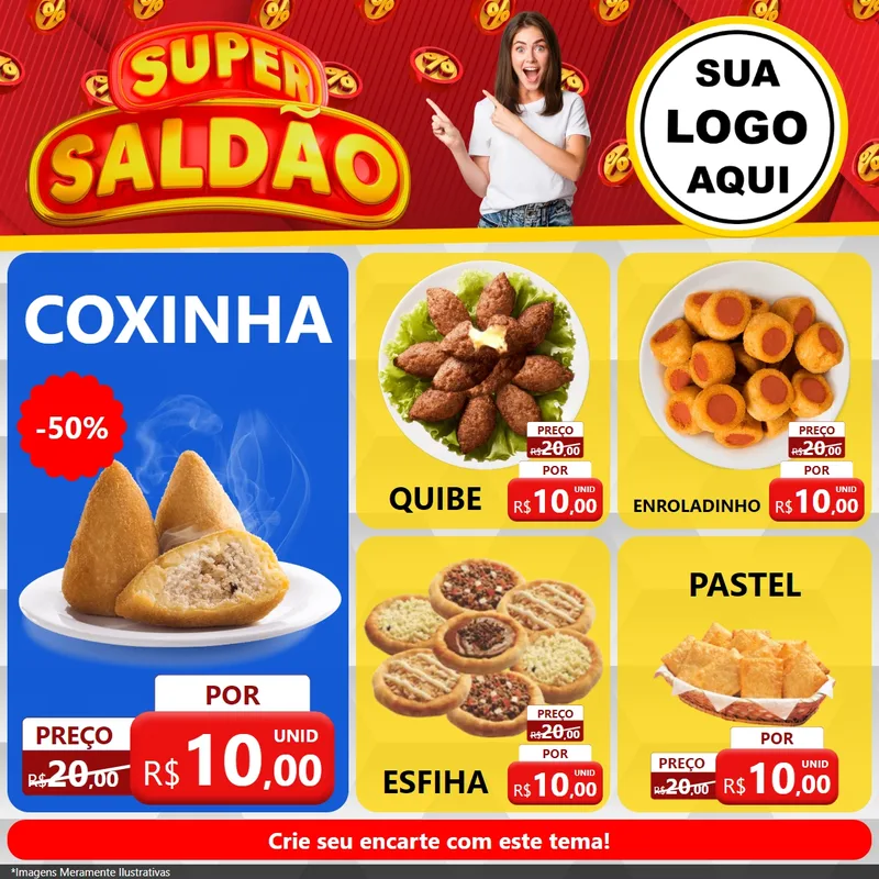 Modelo de Rede Social para Feed Facebook com o tema Super Saldão para Salgadaria