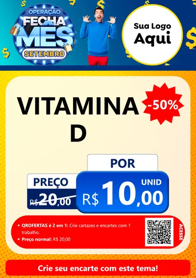 Modelo de Cartaz para Cartaz A4 Vertical com o tema Operação Fecha Mês Setembro para Farmácia