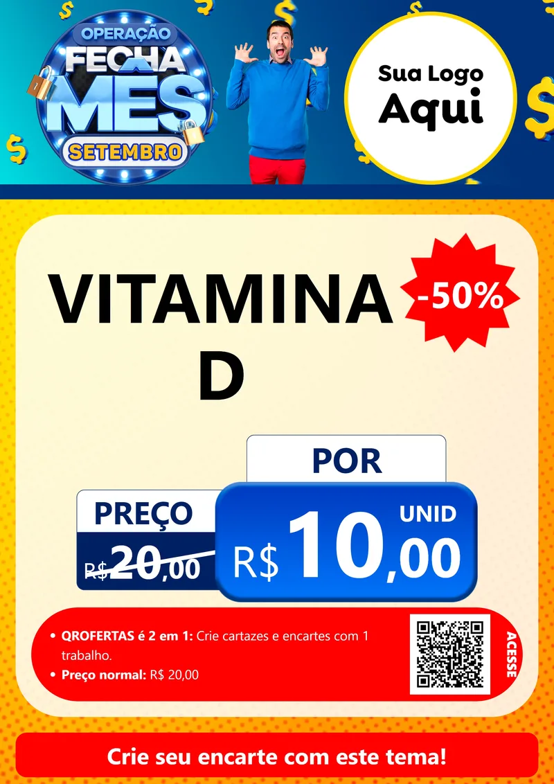 Modelo de Cartaz para Cartaz A4 Vertical com o tema Operação Fecha Mês Setembro para Farmácia