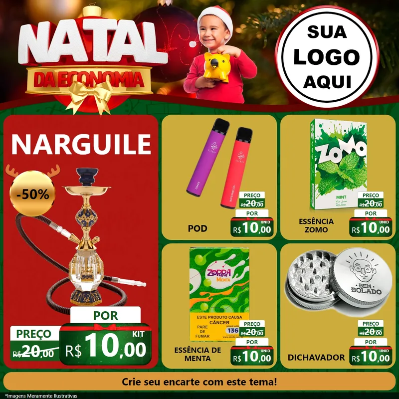 Modelo de Rede Social para Feed Facebook com o tema Natal da Economia para Tabacaria