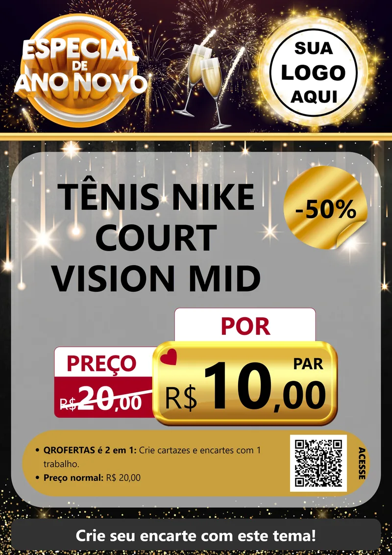 Modelo de Cartaz para Cartaz A4 Vertical com o tema Especial de Ano Novo para Calçados