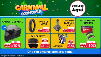 Modelo de TV para TV Horizontal com o tema Carnaval da Economia para Moto peças