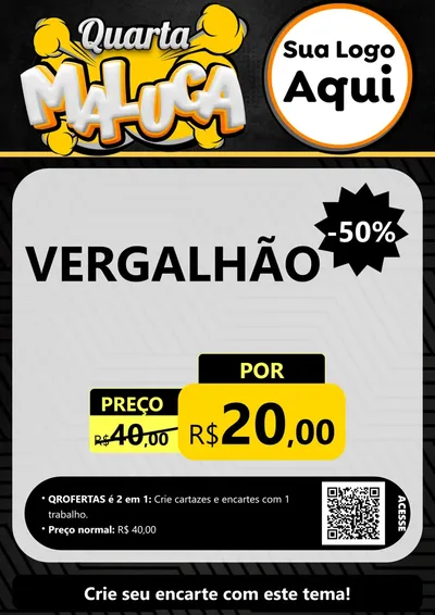 Modelo de Cartaz para Cartaz A4 Vertical com o tema Quarta Maluca para Ferragens