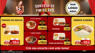 Modelo de TV para TV Horizontal com o tema Sorteio de Fim de Ano para Restaurante