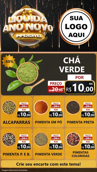 Modelo de Rede Social para Stories com o tema Liquida Ano Novo Imperdível para Produtos Naturais