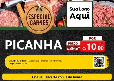 Modelo de Cartaz para Cartaz A4 Horizontal com o tema Especial Carnes para Açougue