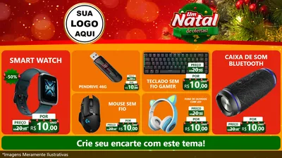 Modelo de TV para TV Horizontal com o tema Um Natal de Ofertas para Informática