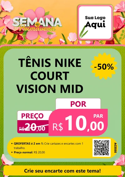 Modelo de Cartaz para Cartaz A4 Vertical com o tema Semana da Primavera para Calçados