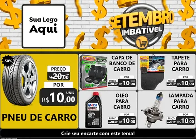 Modelo de Encarte para Encarte A4 Horizontal com o tema Setembro Imbatível para Auto peças