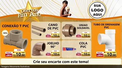Modelo de TV para TV Horizontal com o tema Ofertas Fim de Ano para Tubos e conexões