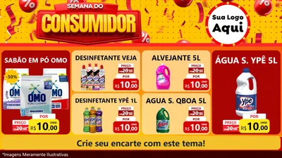Modelo de TV para TV Horizontal com o tema Semana do Consumidor para Produtos de Limpeza