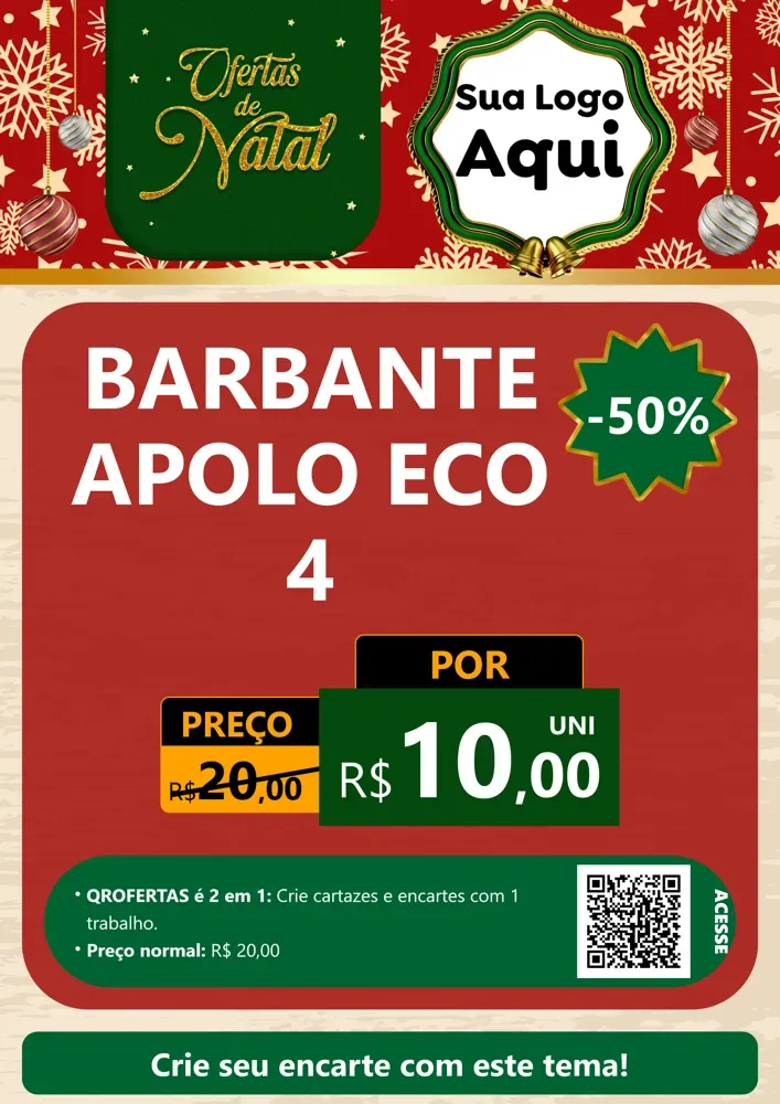 Modelo de Cartaz para Cartaz A4 Vertical com o tema Natal de Ofertas para Armarinho e Aviamentos