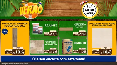 Modelo de TV para TV Horizontal com o tema Verão para Pisos e revestimentos