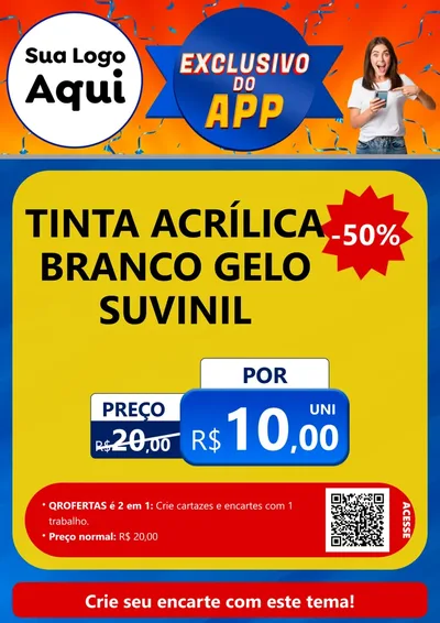 Modelo de Cartaz para Cartaz A4 Vertical com o tema Exclusivo do Aplicativo para Tintas e Ferramentas