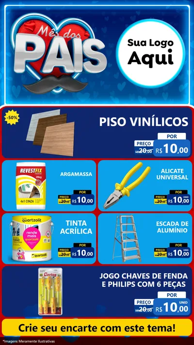 Modelo de TV para TV Vertical com o tema Mês Dos Pais para Material para Construção