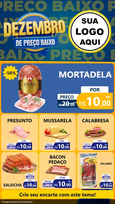 Modelo de Rede Social para Stories com o tema Dezembro de Preço Baixo para Frios e Laticínios