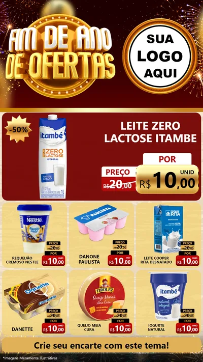 Modelo de Rede Social para Stories com o tema Fim de Ano de Ofertas para Frios e Laticínios
