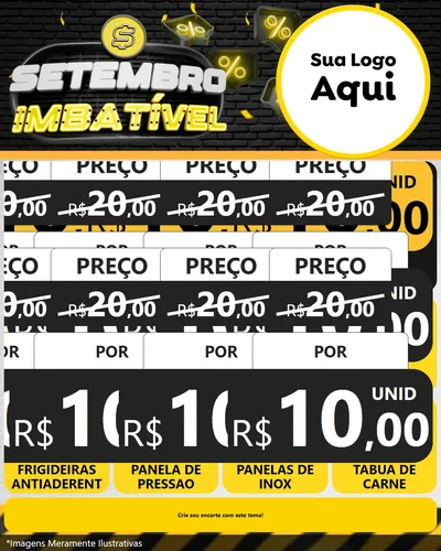 Modelo de Rede Social para Feed Instagram com o tema Setembro Imbatível para Utilidades Domésticas