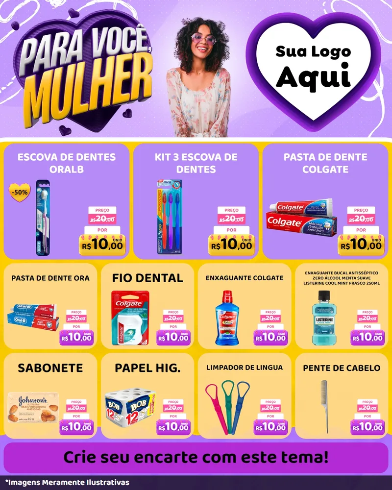 Modelo de Rede Social para Feed Instagram com o tema Para Você, Mulher para Higiene Pessoal