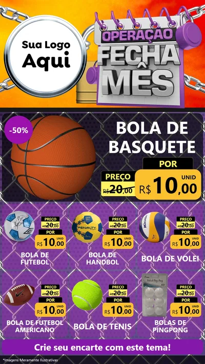 Modelo de Rede Social para Stories com o tema Operação Fecha Mês para Artigos Esportivos